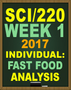 SCI/220 fast food analysis