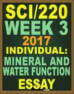 SCI/220 Mineral and Water Function Essay