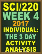 SCI/220 The 3 Day Activity Analysis