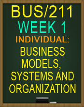 BUS211 BUSINESS MODELS AND SYSTEMS