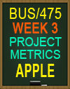 BUS/475T WEEK 3 Project Metrics: APPLE