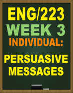 ENG/223 WEEK 3 PERSUASIVE MESSAGES