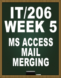 IT206 MS ACCESS MAIL MERGING
