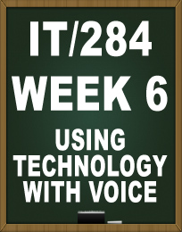 IT284 WEEK 6 USING TECHNOLOGY WITH VOICE