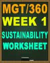 MGT/360 Week 1 Sustainability Worksheet
