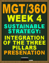 MGT/360 Week 4 Sustainable Strategy: Integration of the Three Pillars Presentation