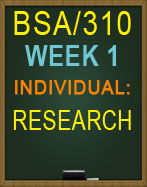 BSA/310 Week 1 Individual: Research