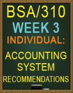 BSA310 Week 3 Accounting Systems Recommendations