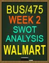 BUS/475T WEEK 2 SWOT Analysis: WALMART