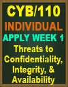 CYB/110 Threats to Confidentiality, Integrity, and Availability Table
