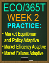eco/365T WK2 Practice: Market Equilibrium and policy Adaptive, Market Efficiency Adaptive, Market Failures Adaptive