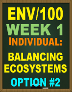 ENV/100 • What is ecosystem balance? Which reduction factors and which growth factors impacted ecosystem balance in Episode 1? Describe two ways in which the invasive species and native species impact ecosystem balance.
• Based on Episode 1 and the assigned readings, describe how native and invasive species might affect succession. How might an invasive species impact the natural selection of the native species within a habitat? Describe how native and invasive species affect the flow of
energy in an ecosystem?