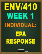 ENV/410 Week 1 EPA Response