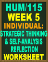 HUM/115 Week 5 Strategic Thinking & Self-Analysis Reflection Worksheet