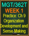 MGT/362T WK1 CH9 Organization Development and Sense-making