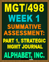 MGT/498 Week 1 Summative Assessment: Part 1 Strategic Management Journal Alphabet