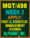 MGT/498 Week 2 Apply: Part 2, Strategic Management Journal Alphabet