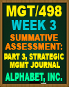 MGT/498 Week 3 Apply: Summative Assessment: Part 3, Strategic Management Journal Alphabet