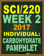 SCI/220 Carbohydrate Pamphlet